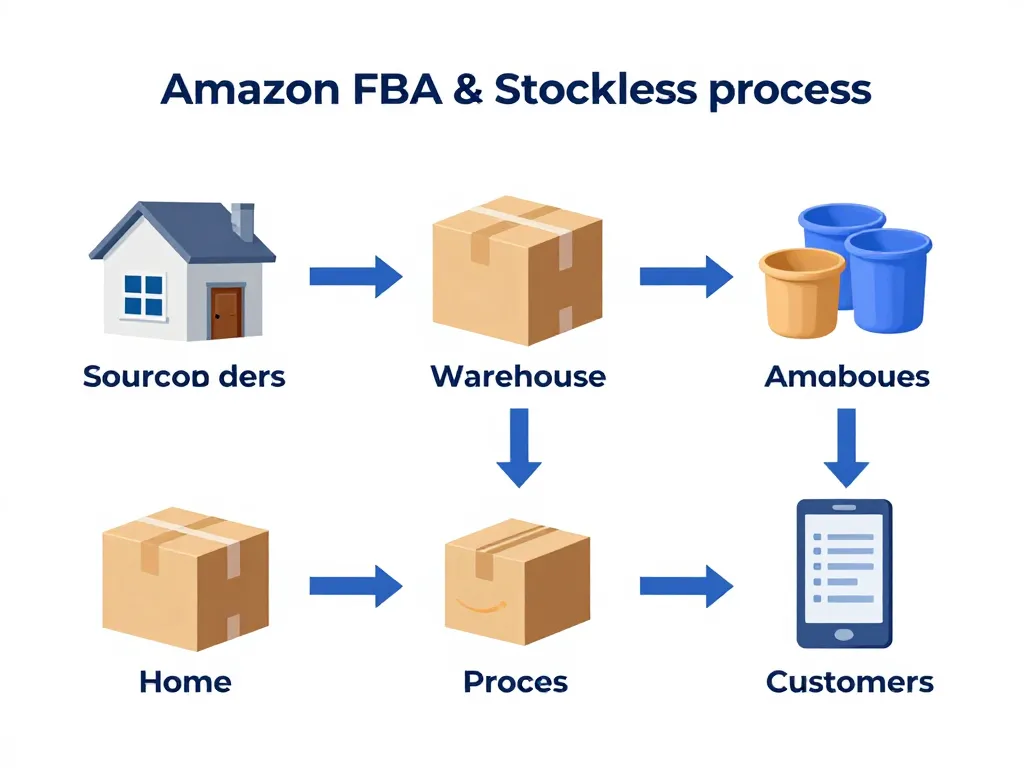 Vente sur Amazon FBA ou sans stock, complément de salaire à domicile avec Amazon, logistique et flexibilité