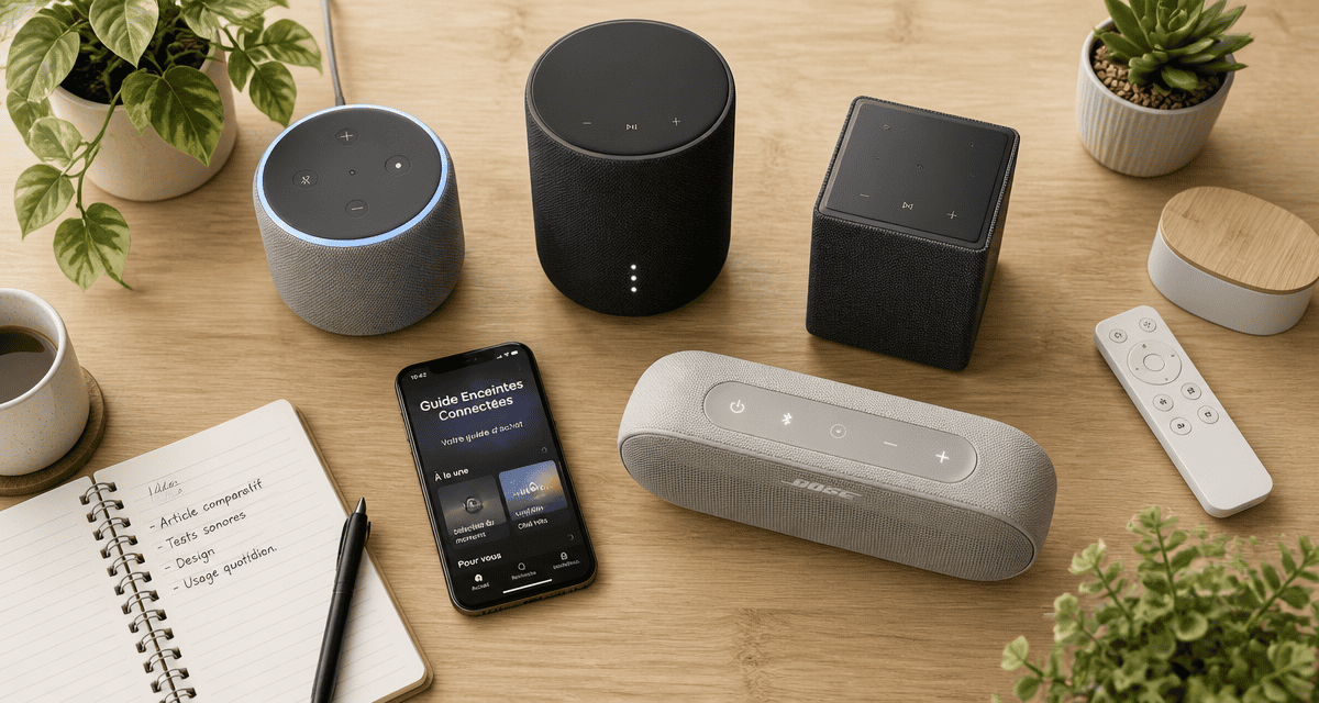 comparatif enceinte connectée sur table avec accessoires