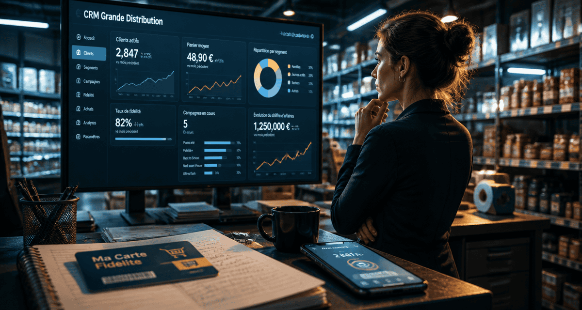 crm grande distribution responsable tableau de bord carte fidélité