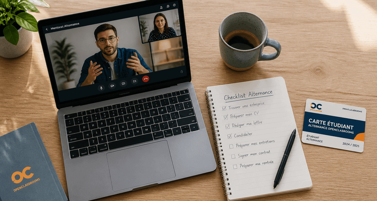openclassroom alternance visio mentor carnet étudiant