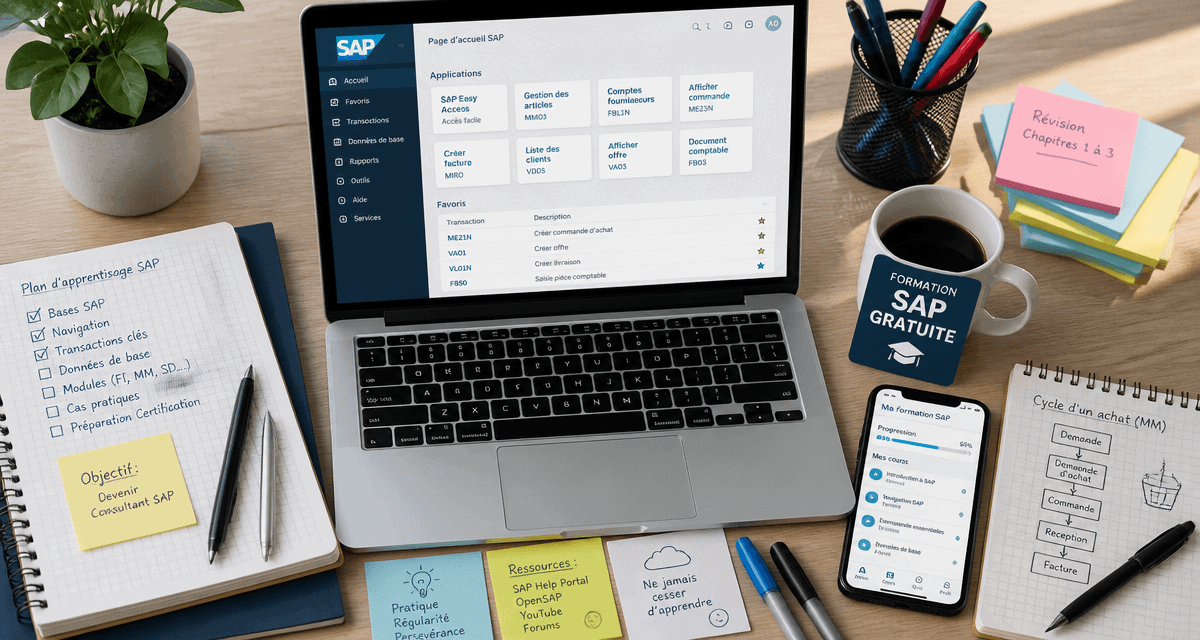 sap formation gratuite interface et outils sur bureau