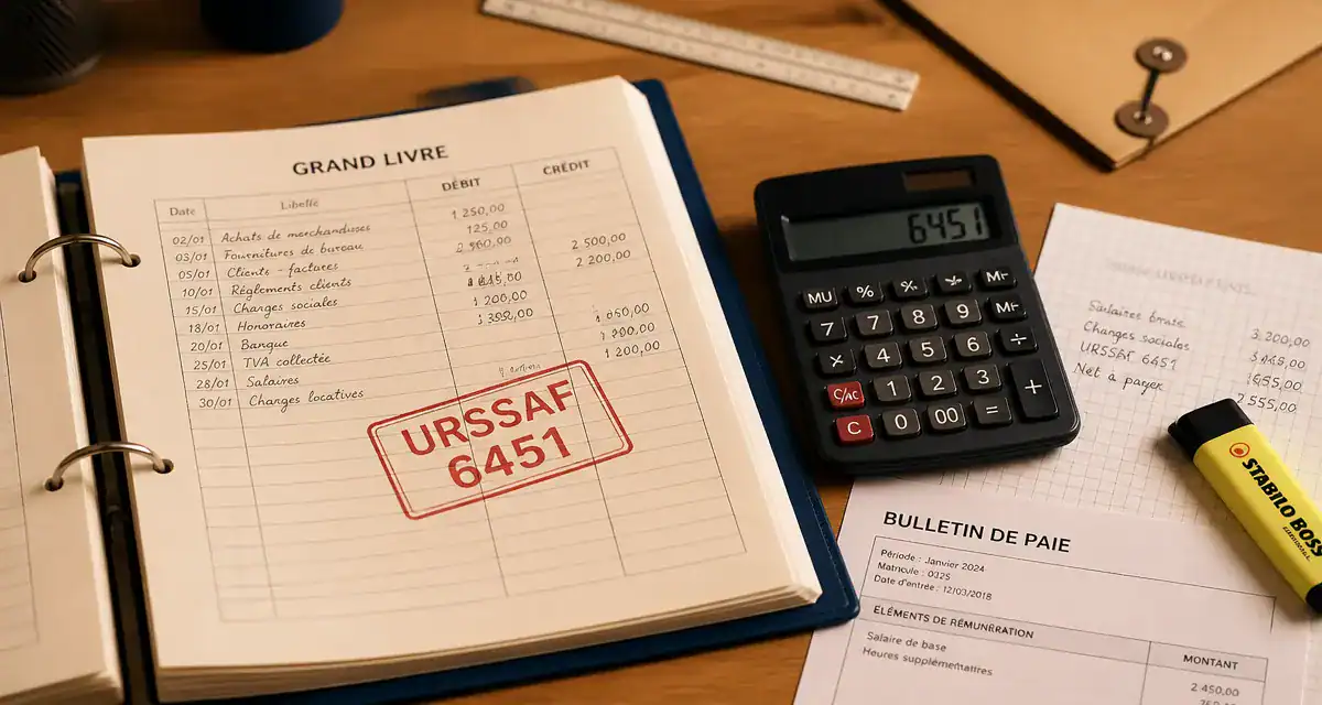 Compte comptable URSSAF 6451 : écritures comptables