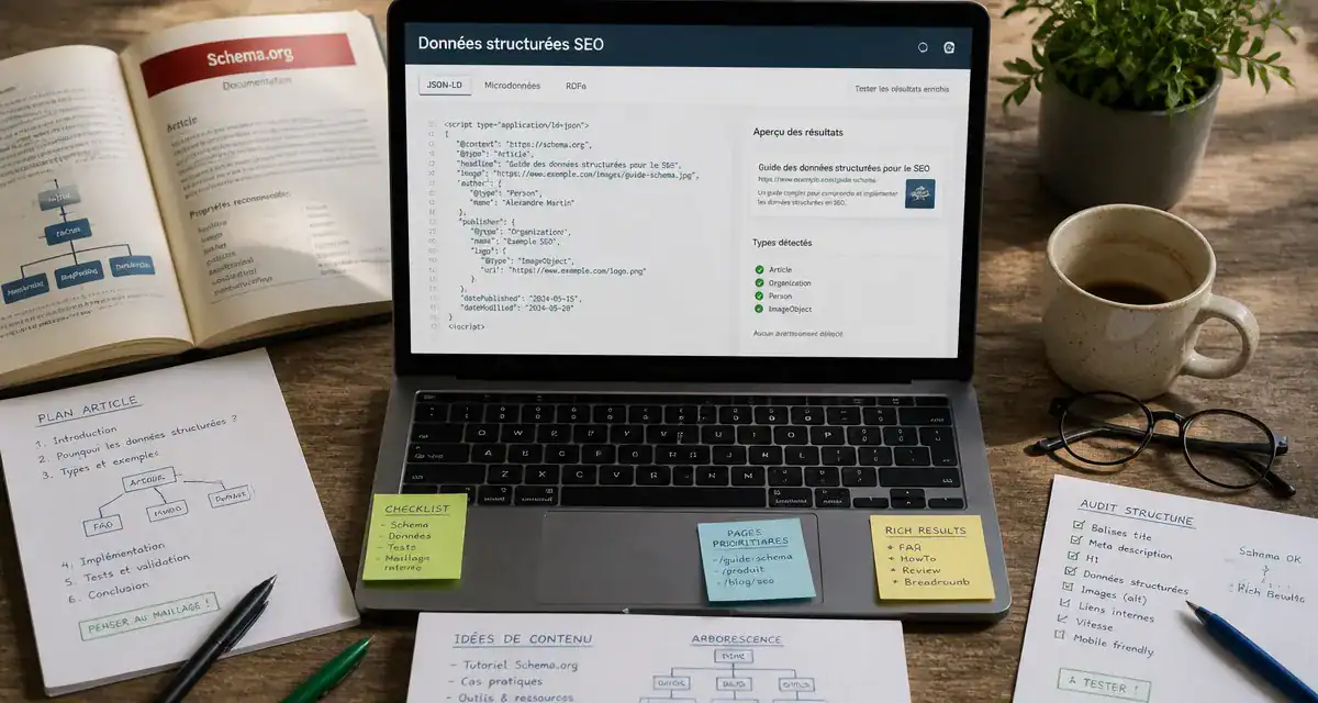 données structurées seo sur ordinateur portable
