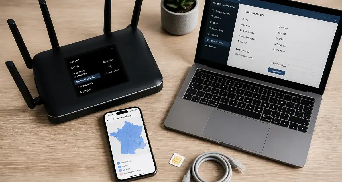 meilleur routeur 5g avec accessoires sur bureau