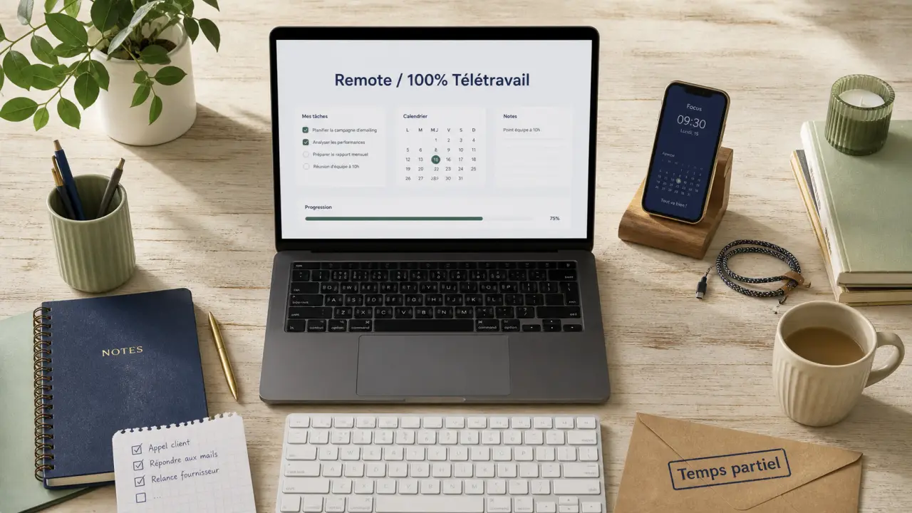 Temps partiel 100 télétravail : bureau à domicile et métiers compatibles