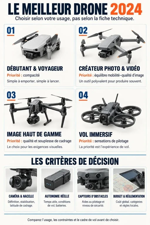Meilleur drone 2024 : comparaison des profils d’usage et critères de choix
